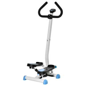 Homcom Stepper Fitness Swing Stepper mit LCD-Display & Handgriff, Hometrainer bis 100 kg, Stahl
