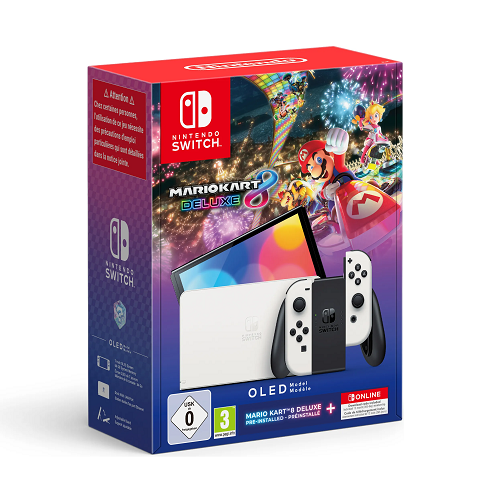 Nintendo Switch (OLED-Modell) Weiß Mario Kart 8 Edition + 12 Monate Mario Kart 8 (vorinst.)