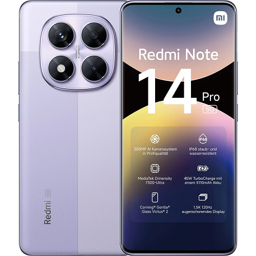 Xiaomi Redmi Note 14 Pro 5G 8GB RAM 256GB – Violett
